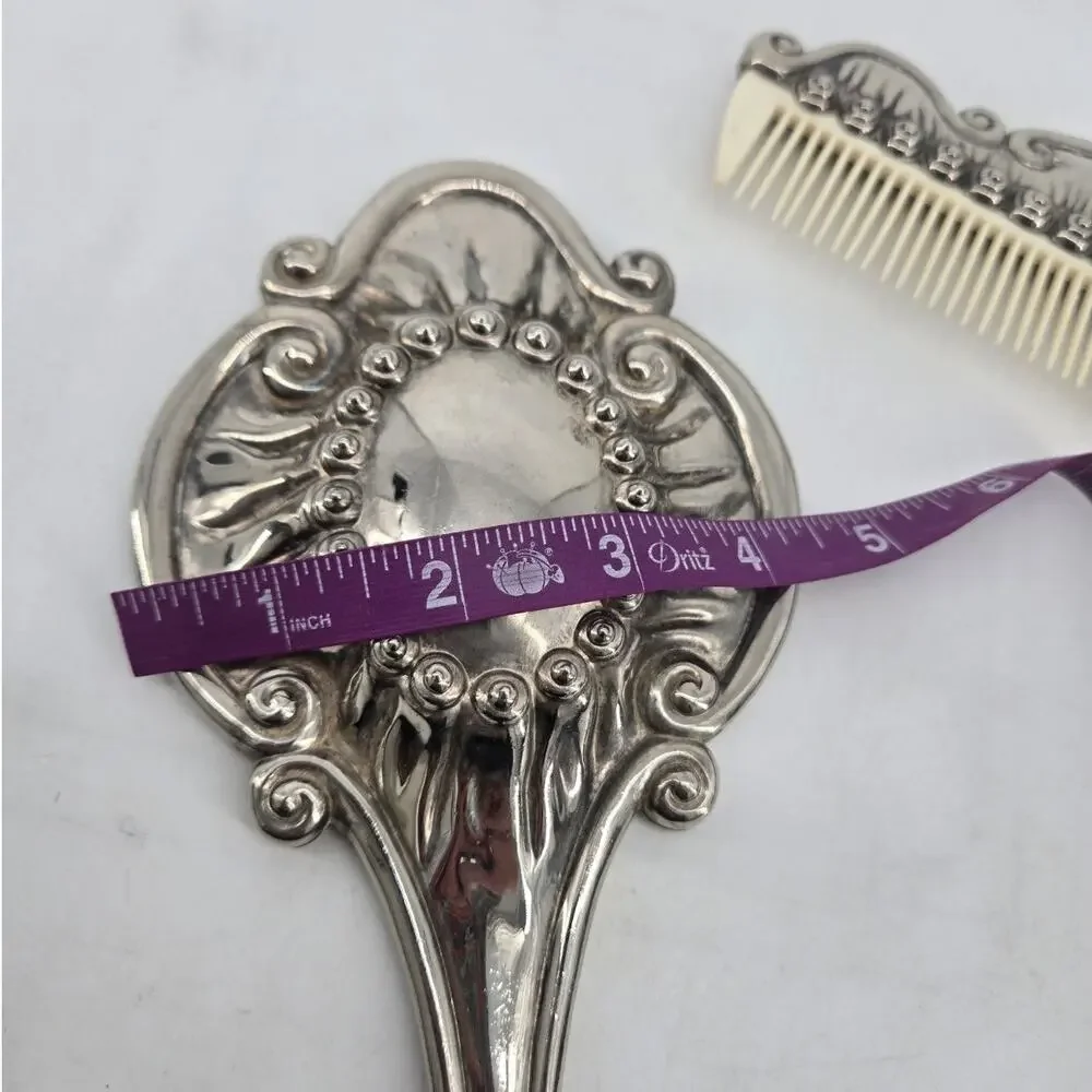 Vintage Art Deco Silver Plated Mirror & Comb Vanity International Silver Co